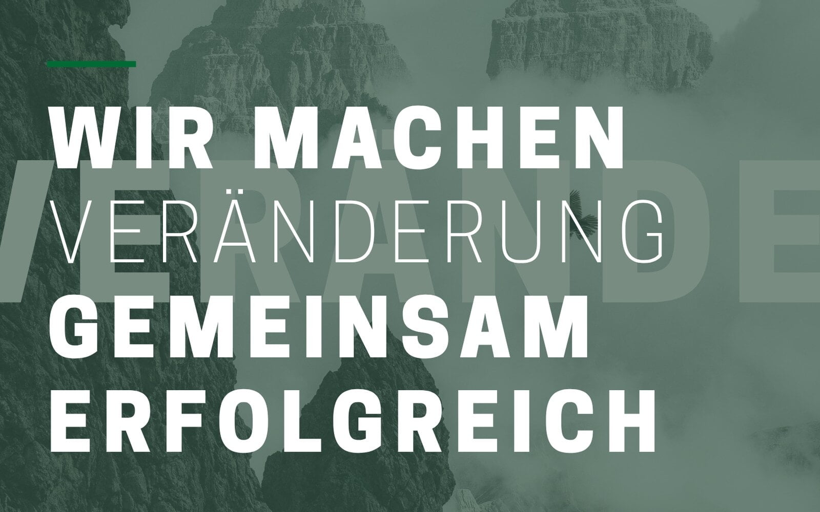 Lettering: Wir machen Veränderung gemeinsam erfolgreich (We make change a shared success)