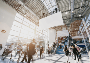 picture of an escalator with people